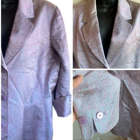 Dana Bachman EUC 3/4 Qtr Sleeve, Silk wool Lined Button Close Blazer Jacket 16 - Picture 1 of 15